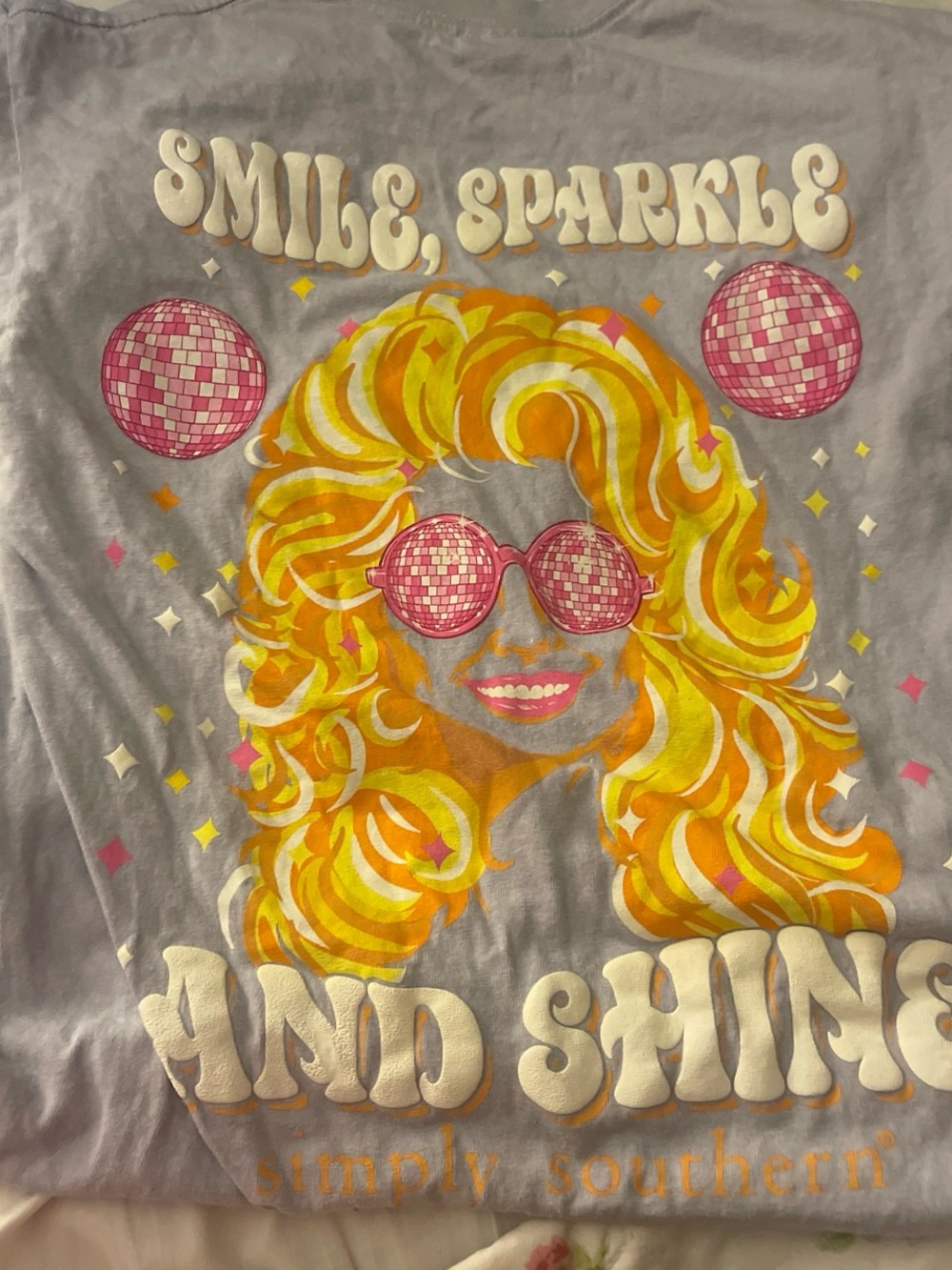 Simply Southern Retro Disco Graphic Tee - purple